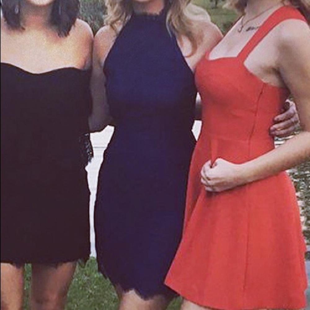 Fun yet elegant lace halter dress